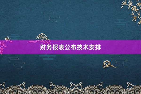 财务报表公布技术安排